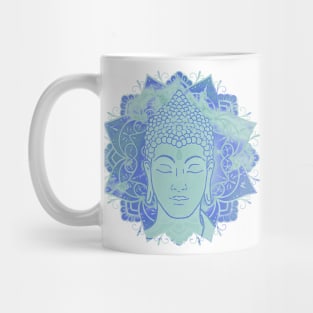 Buddha Face - Blue Mandala Mug